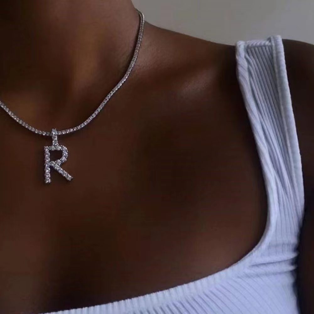 Frosty Initial Tennis Necklace