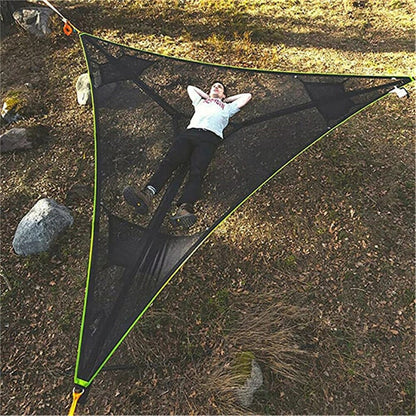 Multi Person Portable Hammock 3 Point Aerial Camping outdoor Triangle Hammock Back Yard