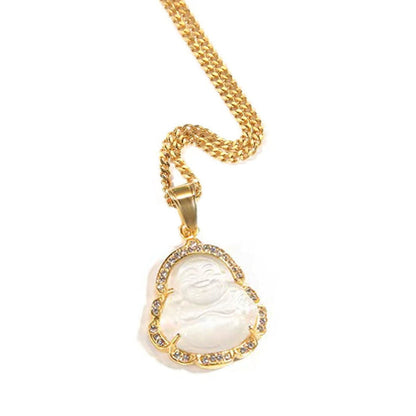 Jade Buddha Zircon Necklace