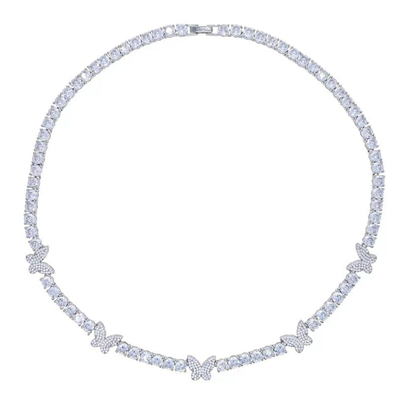 5MM Butterfly Tennis Zircon Necklace