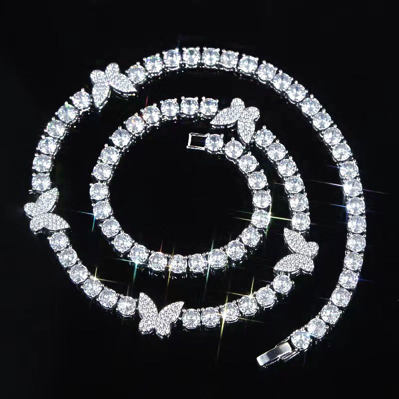 5MM Butterfly Tennis Zircon Necklace