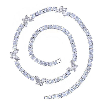 5MM Butterfly Tennis Zircon Necklace