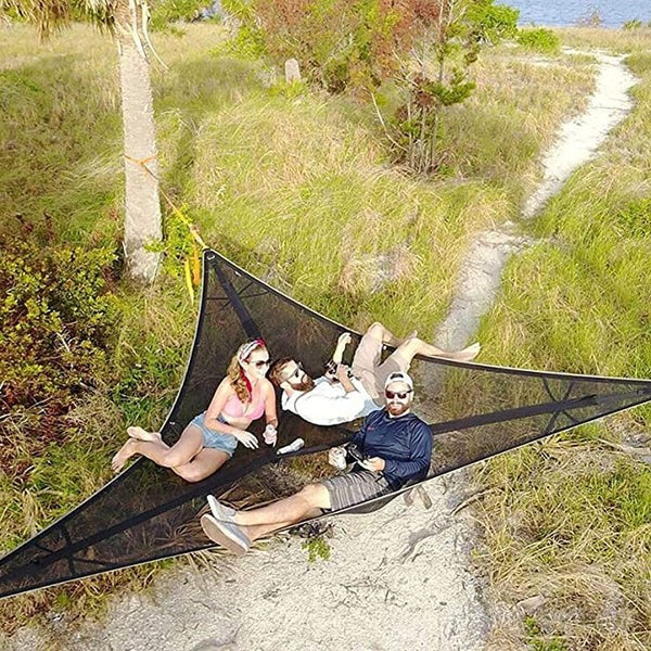 Multi Person Portable Hammock 3 Point Aerial Camping outdoor Triangle Hammock Back Yard