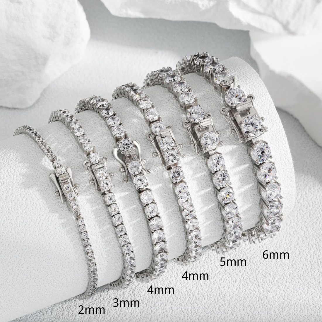 Genuine Sterling Silver Modern Tennis Bracelet