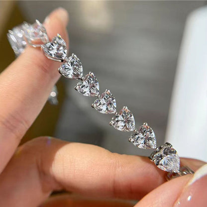 5MM Heart Zircon Tennis Bracelet