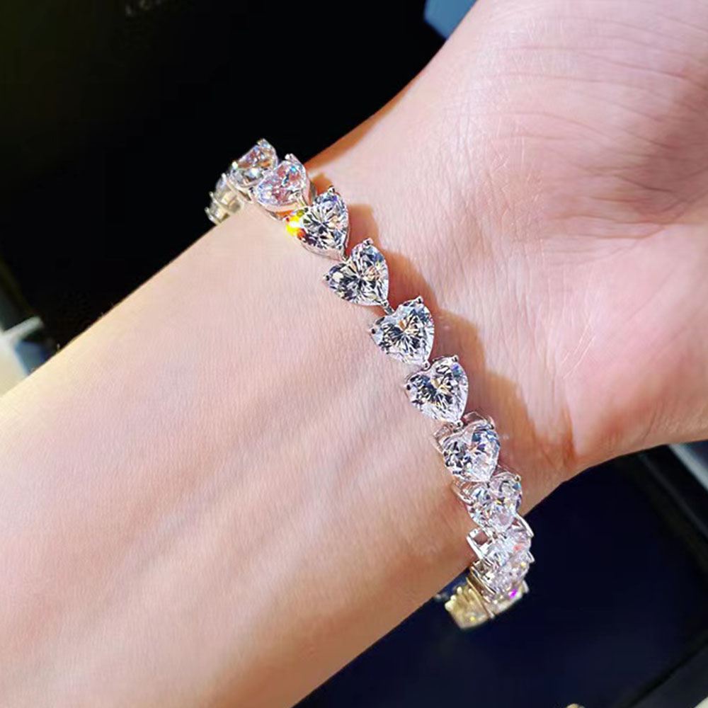 5MM Heart Zircon Tennis Bracelet