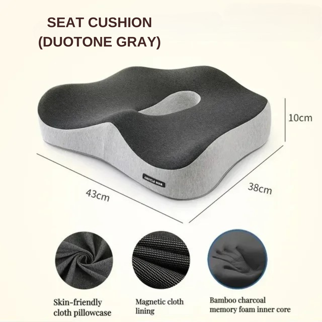 Memory Foam Office Chair Seat & Lumbar Support Cushion