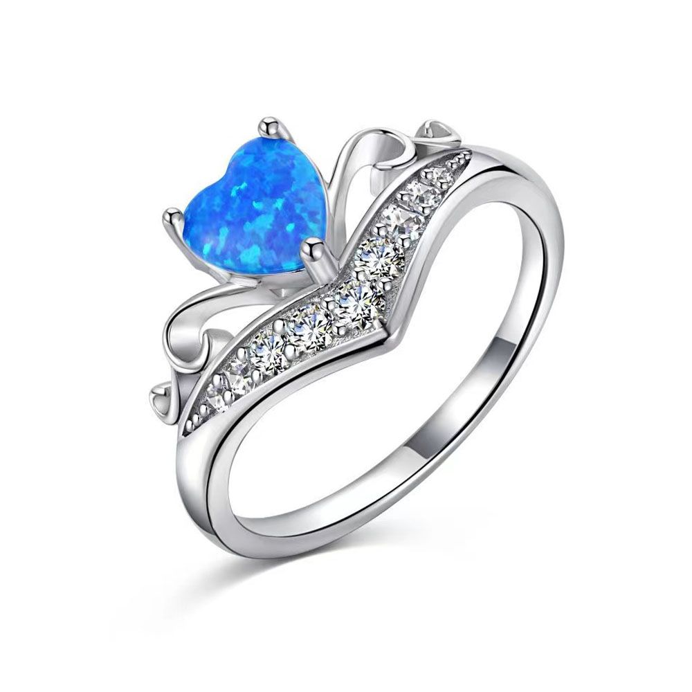 Heart Opal Sterling Silver Ring