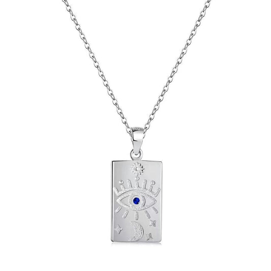 Tarot Evil Eye Sterling Silver Necklace