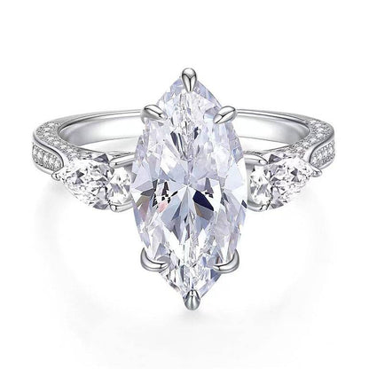 7ct Princess Marquise Sterling Silver Ring