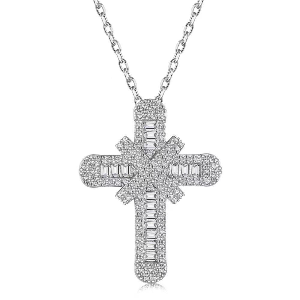 Rich Cross Sterling Silver Necklace