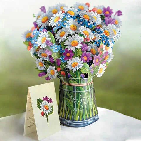 3D Paper Bouquet Card, POP Up Flower Greeting Cards