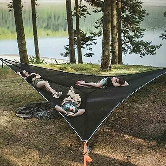 Multi Person Portable Hammock 3 Point Aerial Camping outdoor Triangle Hammock Back Yard