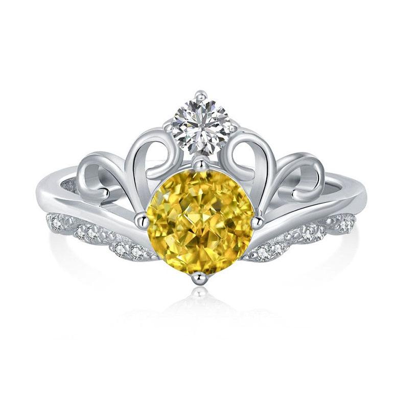 Glittering Crown Sterling Silver Ring