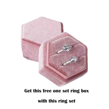 Cosmo 925 Sterling Silver Ring Set+Set Ring Box