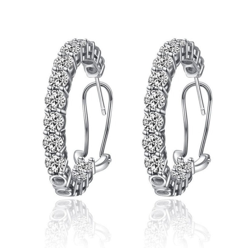 Twinkle Sterling Silver Hoops Earrings