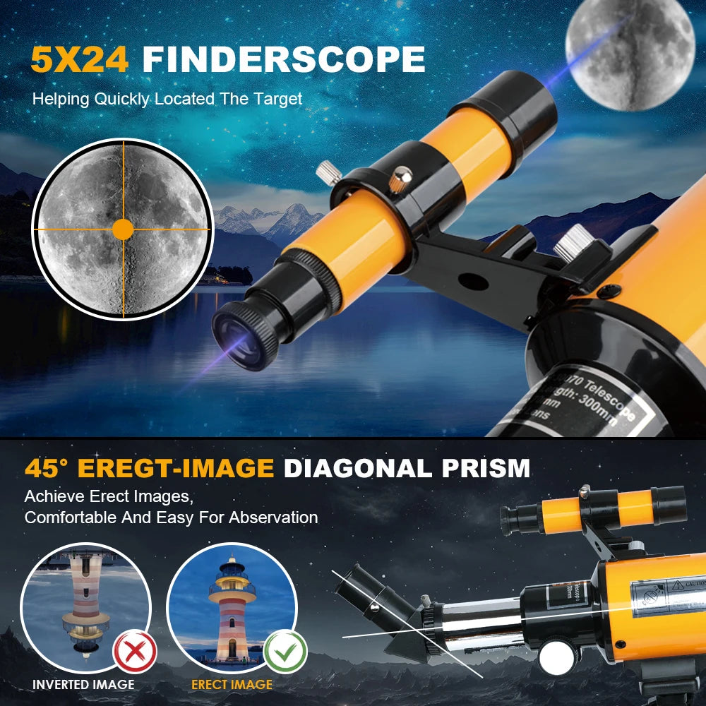 Sky Explorer 150x Portable Telescope for Astronomy Beginners