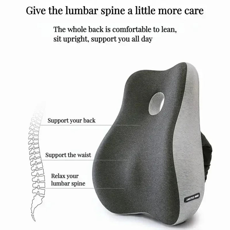 Memory Foam Office Chair Seat & Lumbar Support Cushion