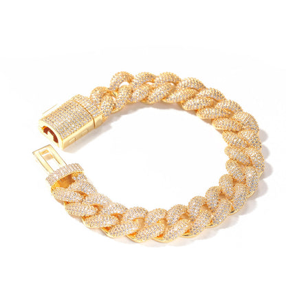 14MM Luxury 3D Zircon Cuban Bracelet