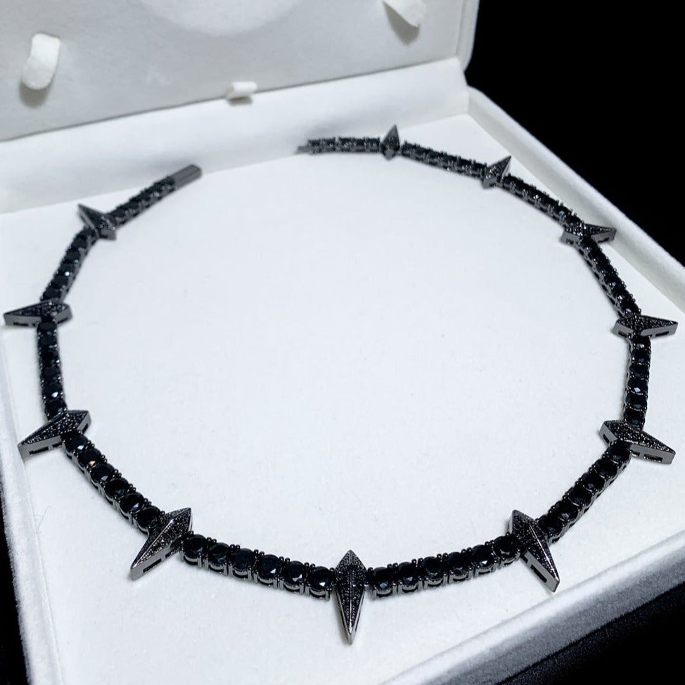 Black Panther Zircon Tennis Chain Necklace