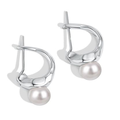 Elegant Pearl Earrings Hoops