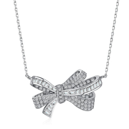 Bow Glint Sterling Silver Necklace