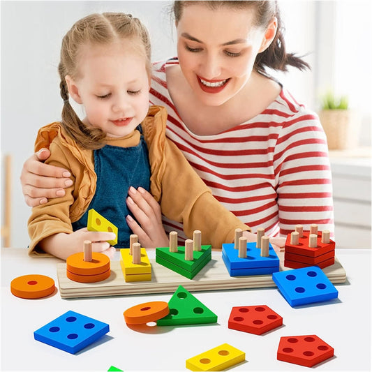 Montessori Sensory Wooden Stacking Set