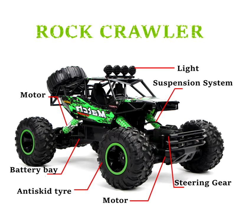 4WD Off-Road RC Car with LED Lights