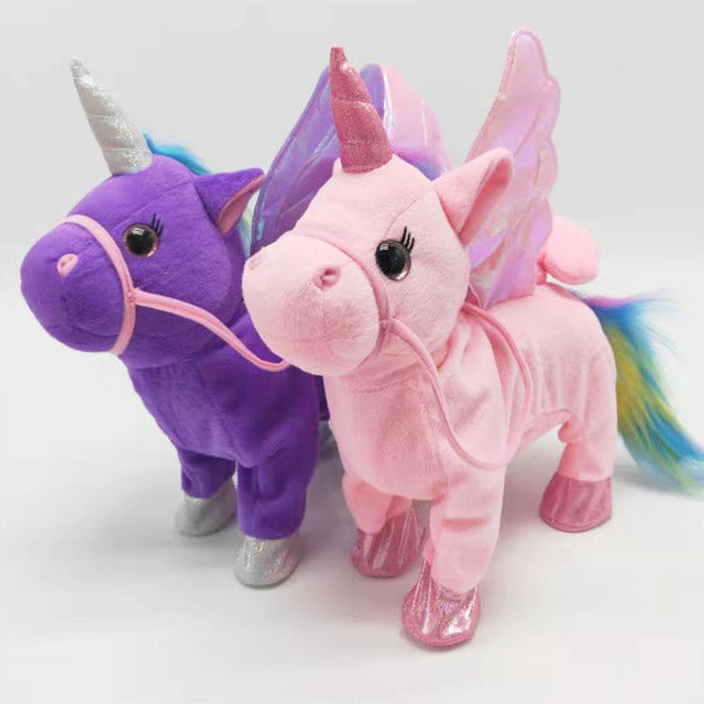 Kawaii Walking and Singing Unicorn Plush Toy