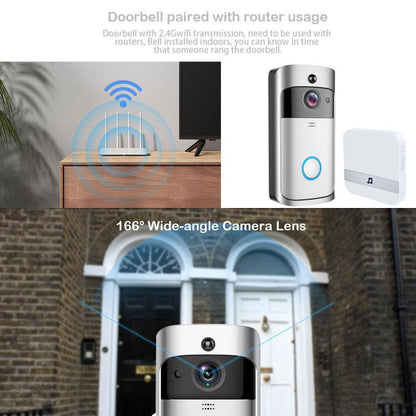 Wireless Doorbell Camera - Doorbell Video Camera - Video Intercom WiFi Doorbell Camera - Smart Video Doorbell Alarm