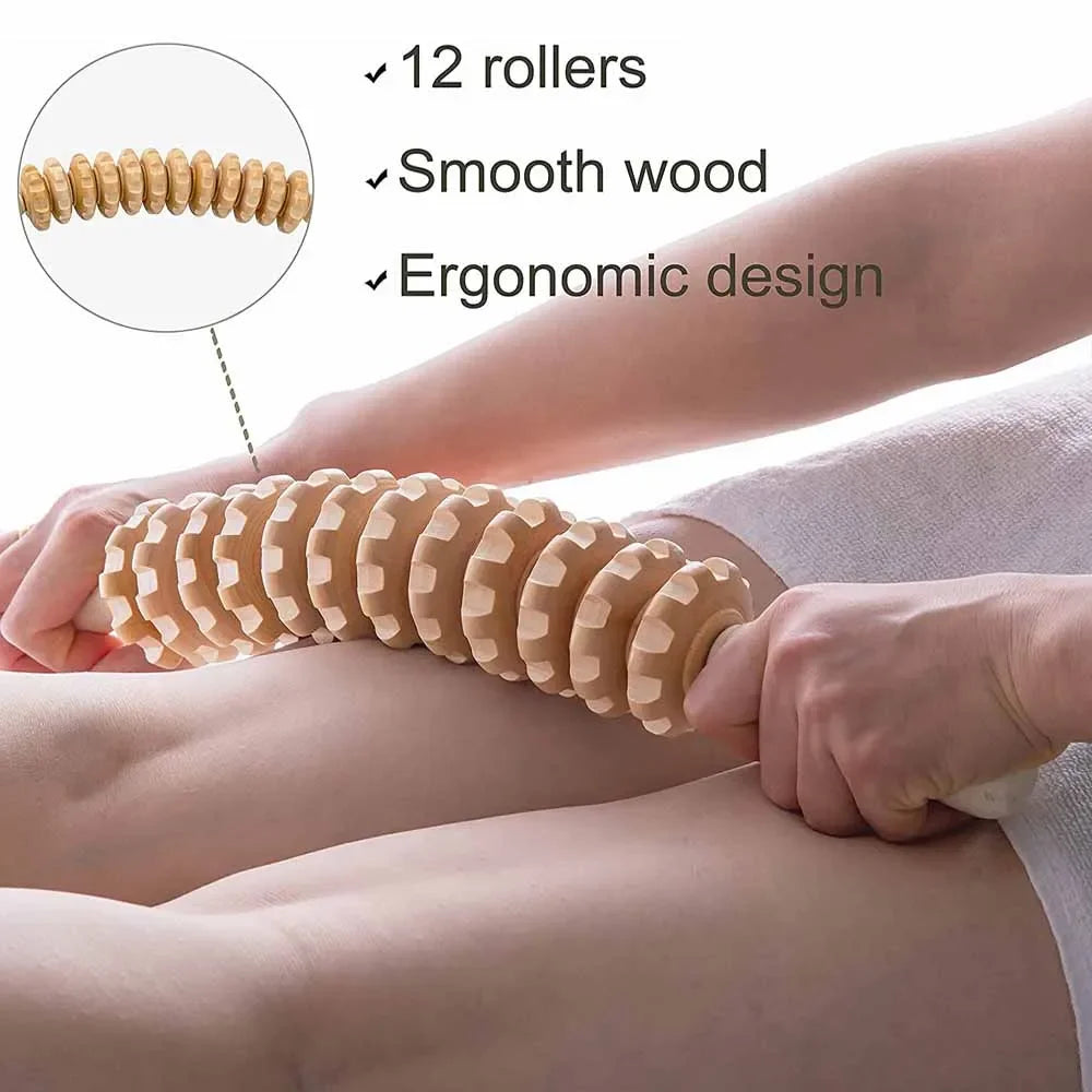 Versatile Wooden Roller Massager