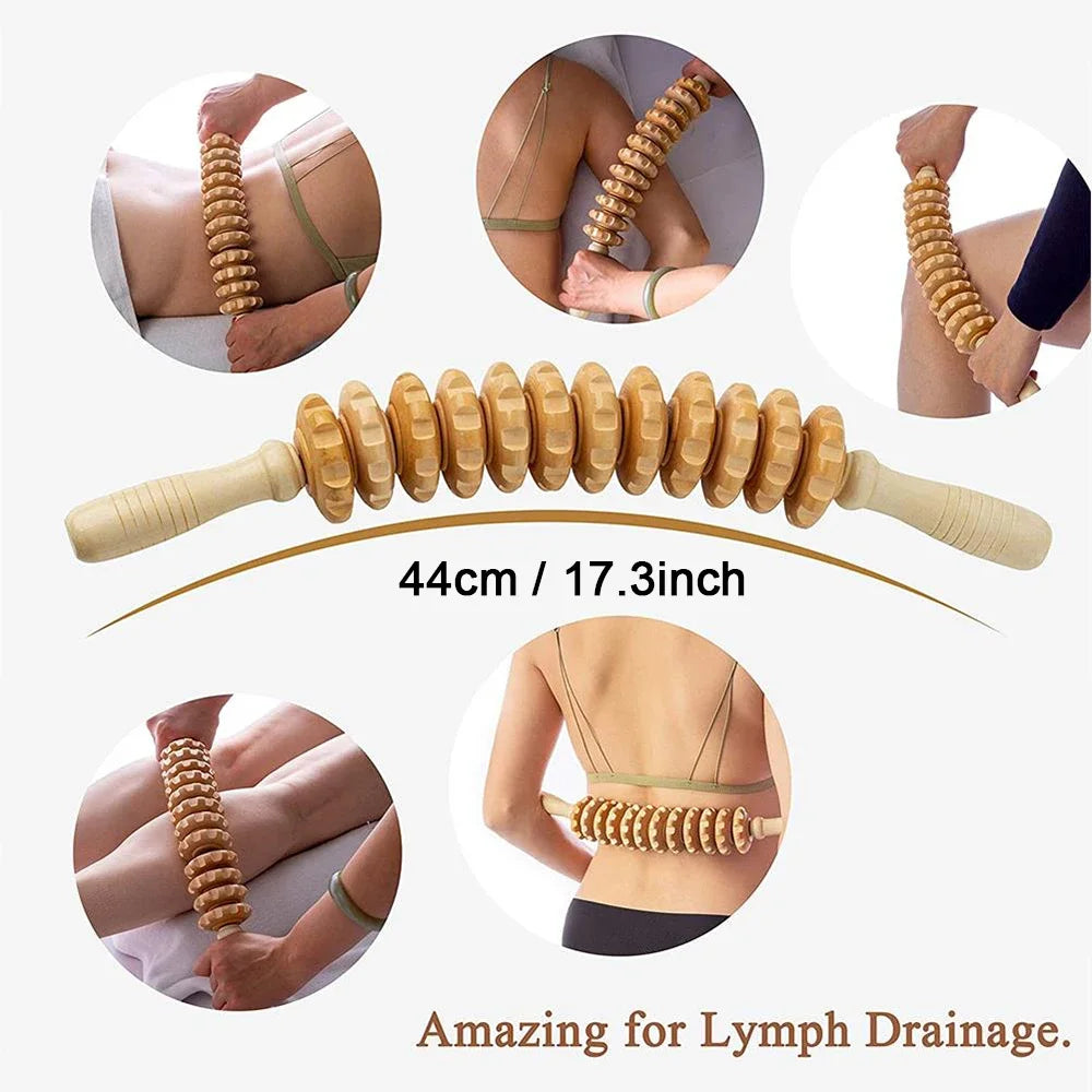 Versatile Wooden Roller Massager