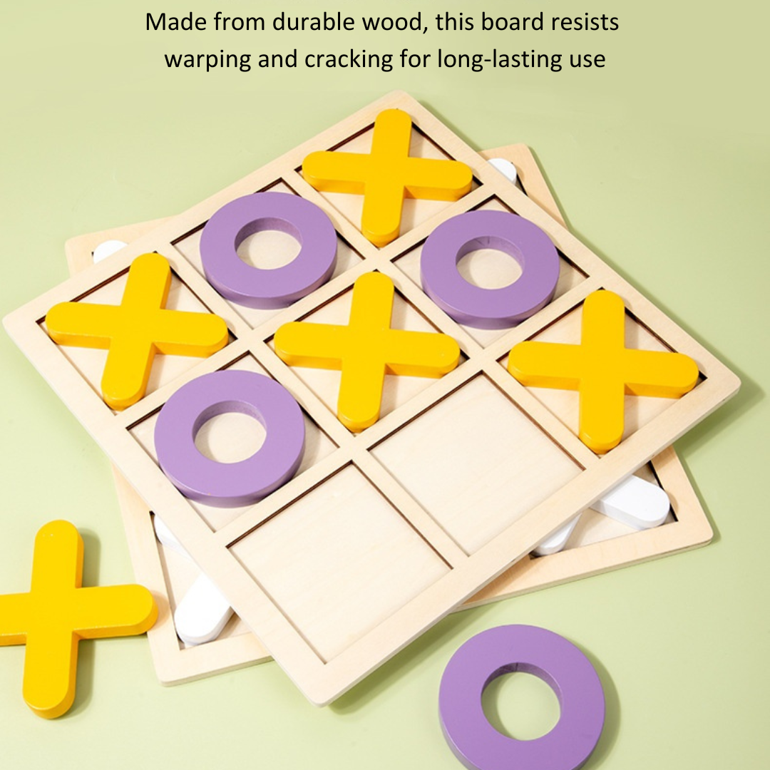 Montessori Wooden Tic-Tac-Toe Game for Kids