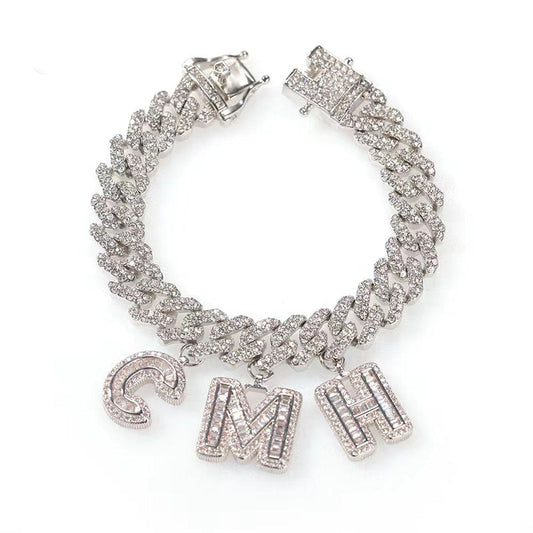 Custom Made Name Cuban Chain Bracelet Ankle 13MM