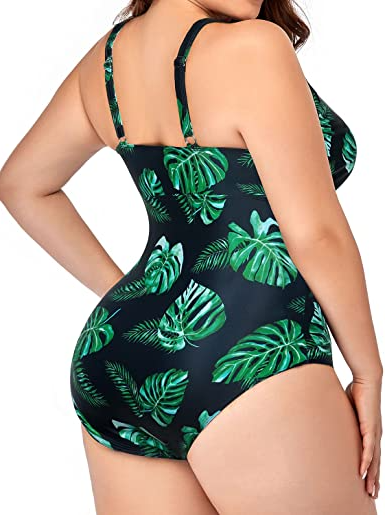 V Neck Swimsuit for Women - Plus Size Bathing Suit