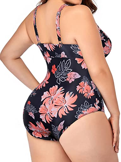 V Neck Swimsuit for Women - Plus Size Bathing Suit