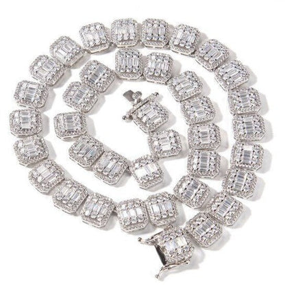 13MM Sugar Zircon Baguette Necklace