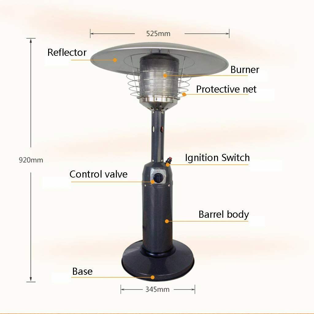 Table Top Gas Patio Heater Portable Outdoor Steel Garden Heater